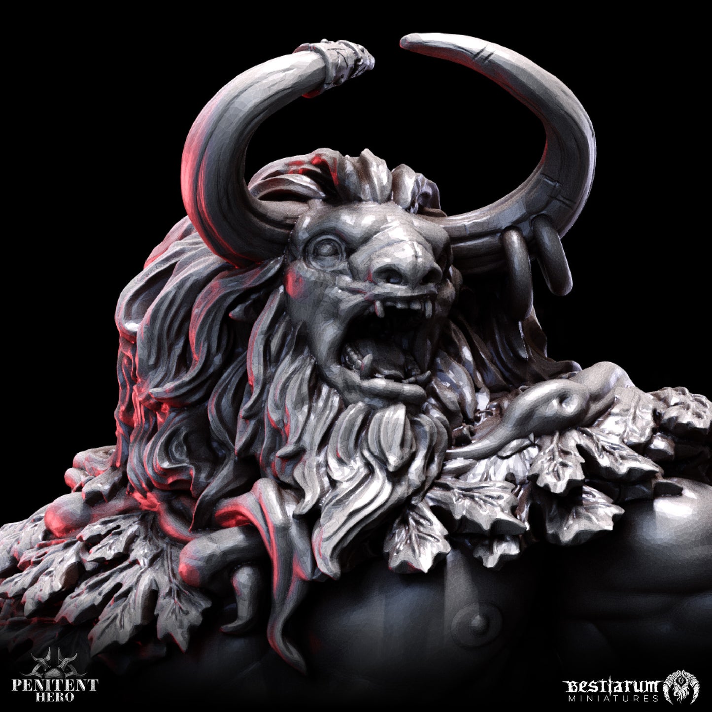 Bestiarum miniatures - Minotaur Cleric of Mologh, Penitent Heroe - Misbegotten Dhampir 2024 December