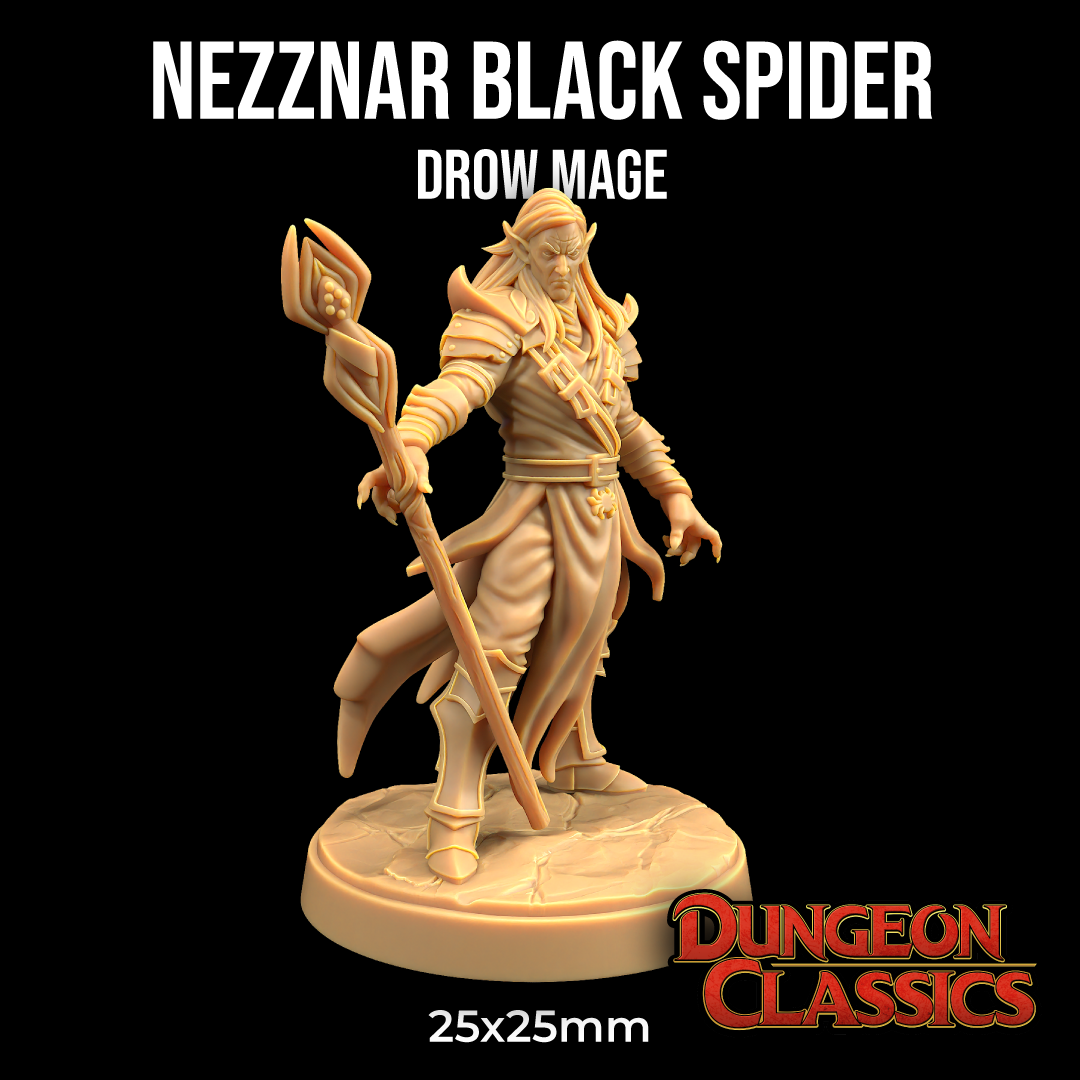 Dungeon Classics - Nezznar The Black Spider Drow Wizard 2024 November Release 35mm
