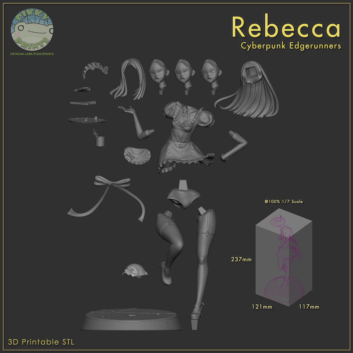 Pinky Prints - Maid Rebecca, Cyberpunk Edgerunners 23cm