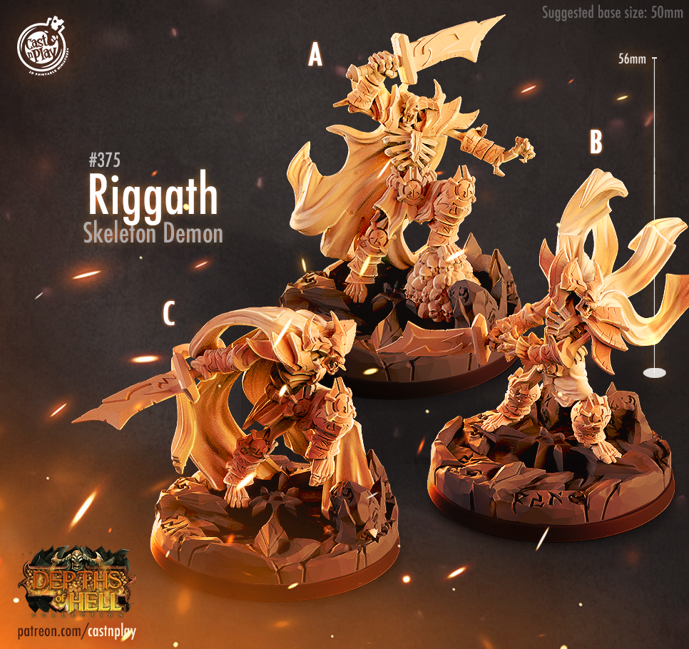 Cast n Play - Riggath, Skeleton Demon - Depths of Hell 2021 June