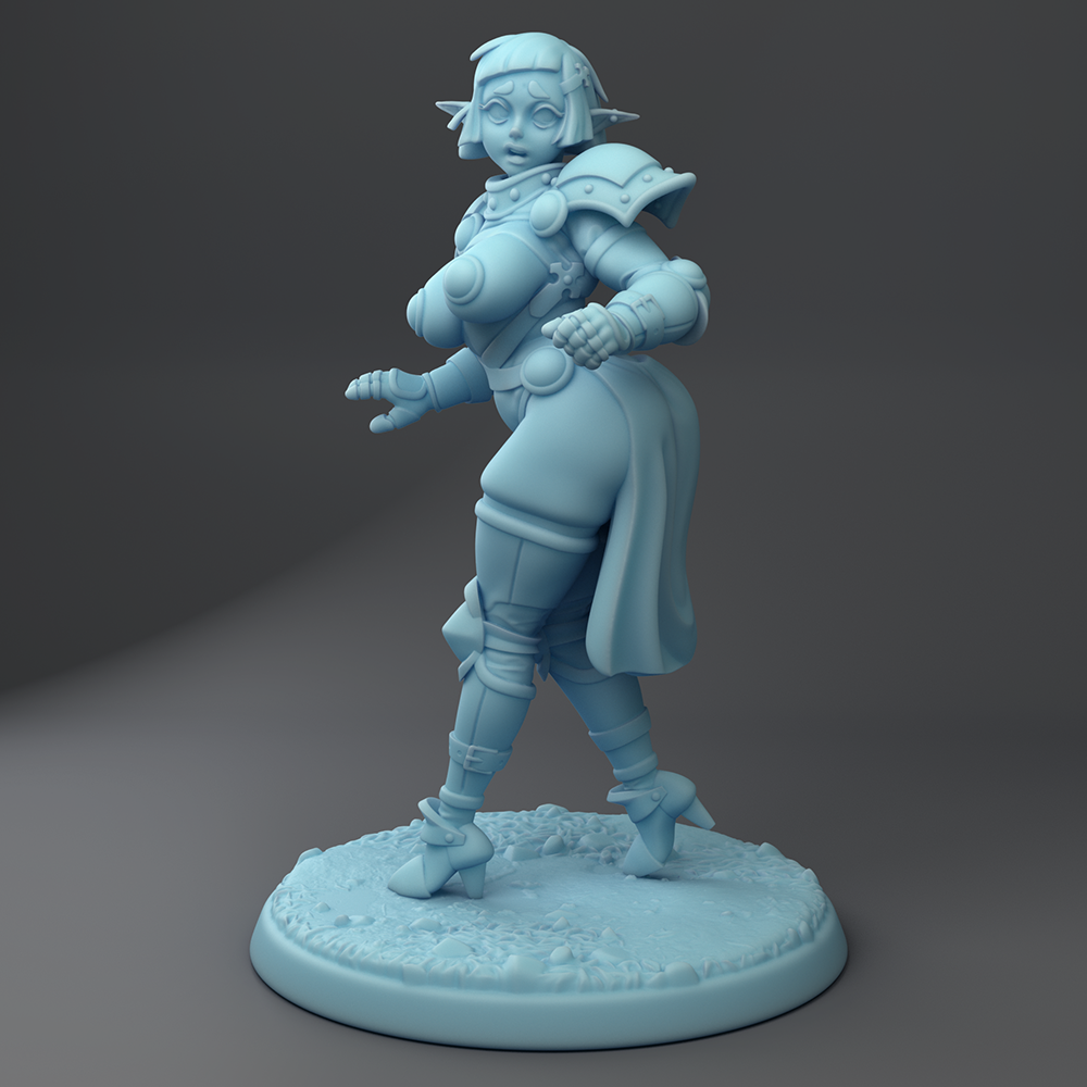 Twin Goddess Miniatures - Pointless Armor Elf - Fantasy Queens 2022 Febraury