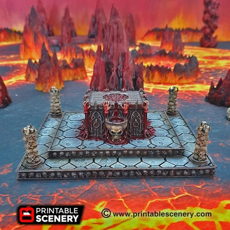 Printable Scenery - Sacrificial Altar - Demons Terrain