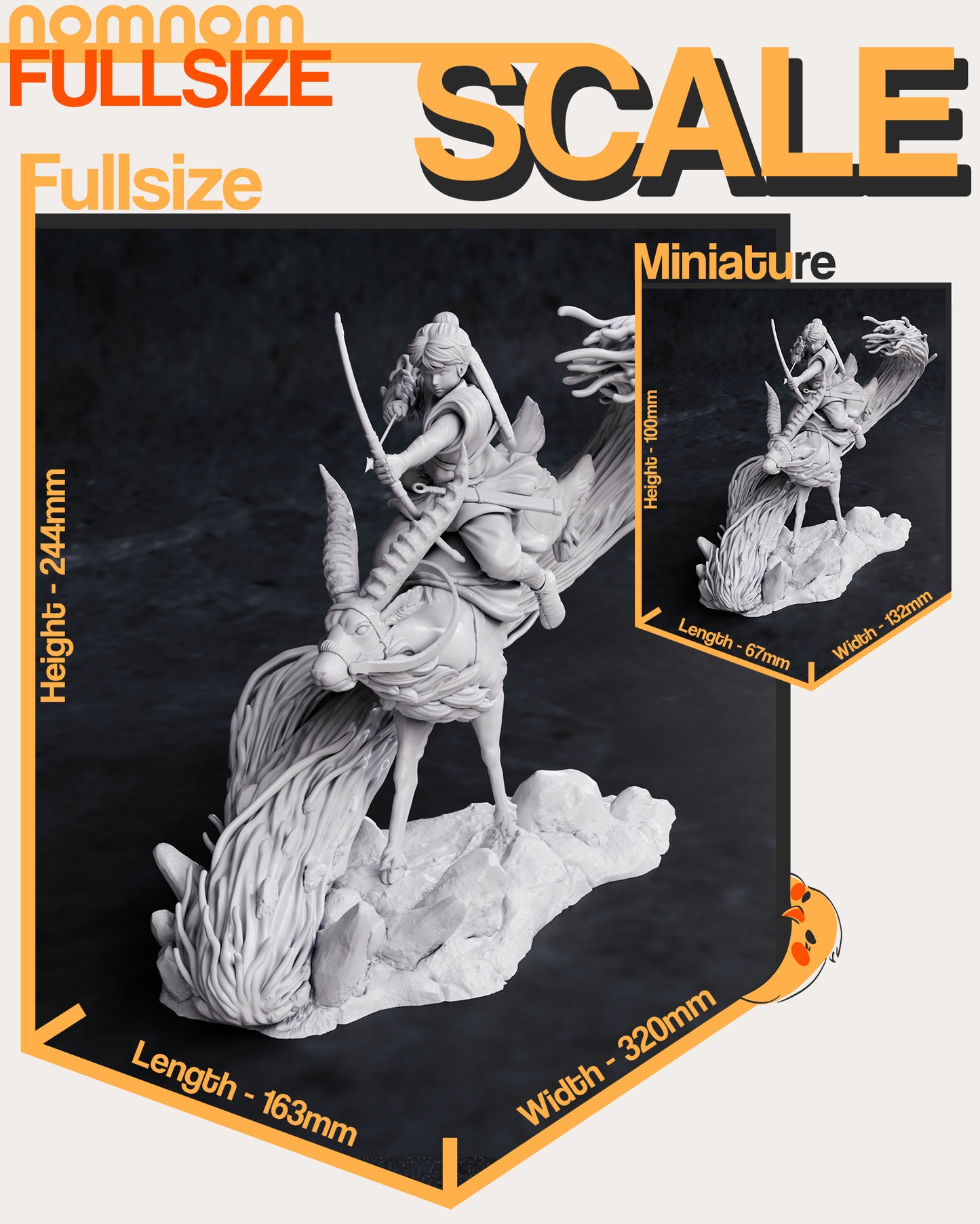 NomNom Figures - Prince Ashitaka 75mm / 178mm