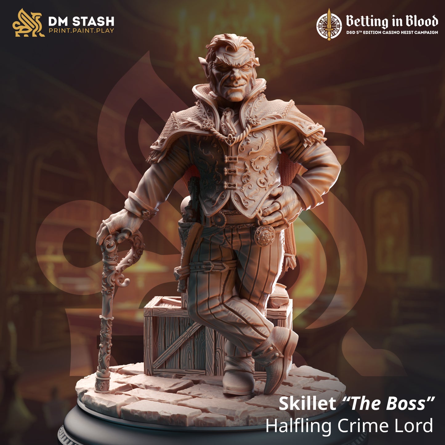 DM Stash - Skillet Halfing Rogue Crime Lord - Betting in Blood 2024-11 35mm