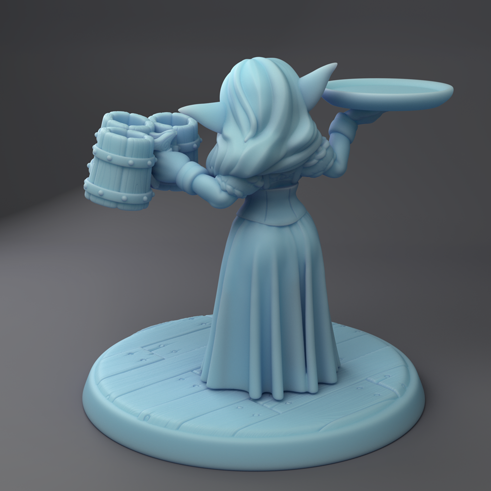 Twin Goddess Miniatures - Stella the Goblin Waitress - Tavern Set 2022 February