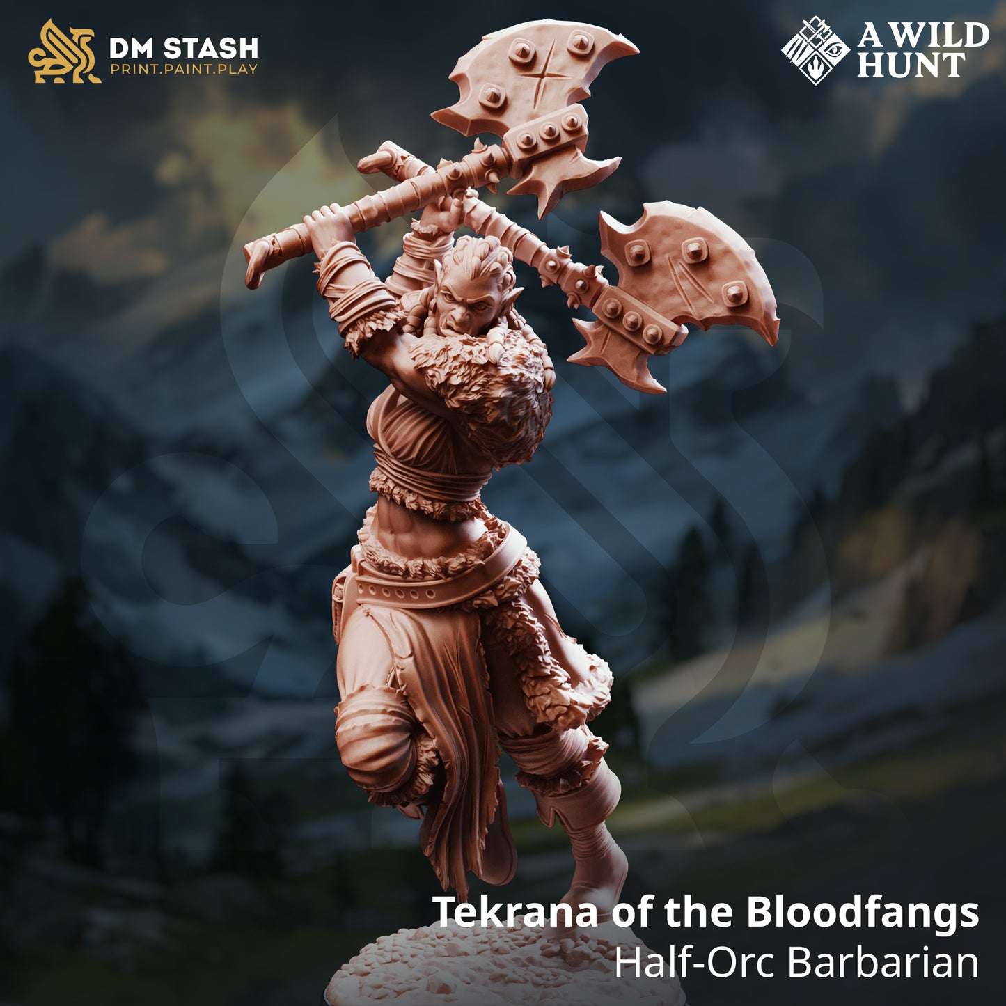 DM Stash - Tekrana of the Bloodfangs, Half-Orc Barbarian - A Wild Hunt 2025 November