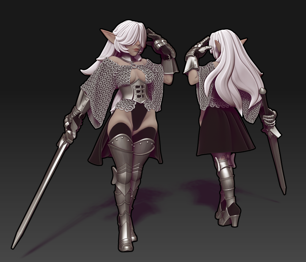 Twin Goddess Miniatures - Tyrianna the Elven Knight - 2025 Septmeber