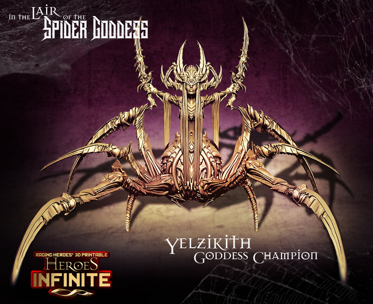 Heroes Infinite Raging Heores - Yelzikith Goddess Champion (Huge) - In the Lair of the Spider Goddess