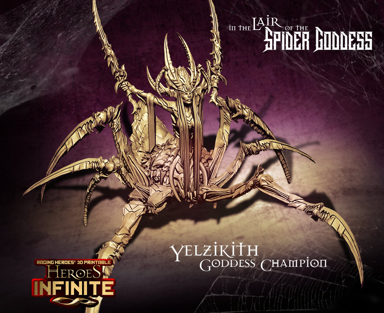 Heroes Infinite Raging Heores - Yelzikith Goddess Champion (Huge) - In the Lair of the Spider Goddess