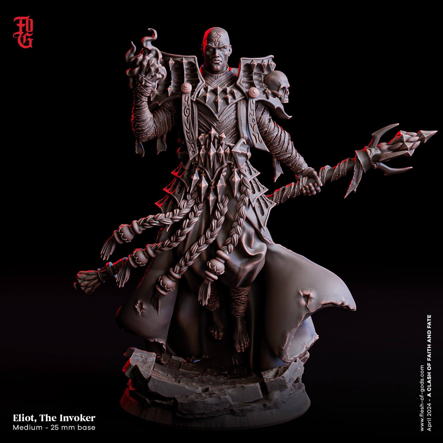 Flesh Of Gods - Eliot The Invoker Human Wizard - A Clash Of Faith Anf Fate 2024 April Release 35mm