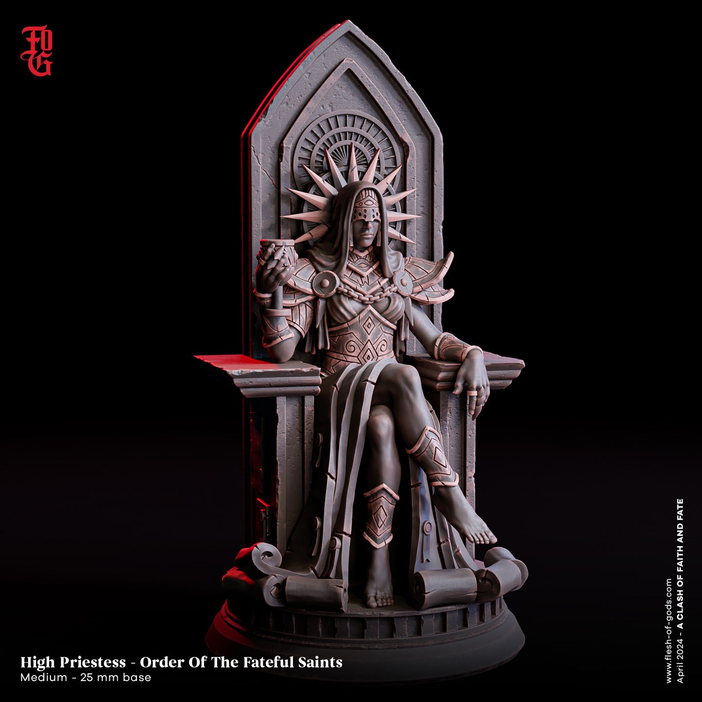 Flesh Of Gods - NPC High-Priestess (Human Cleric) - Order Of Fateful Saints - A Clash Of Faith Anf Fate 2024 April Release 35mm