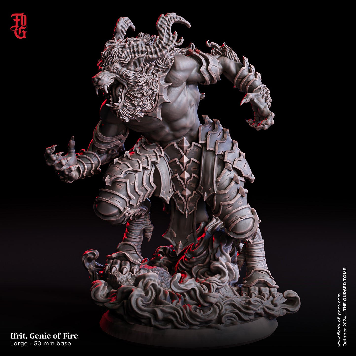 Flesh Of Gods - Ifrit Genie of Fire - The Cursed Tome - 2024- October Release (Large 80mm)