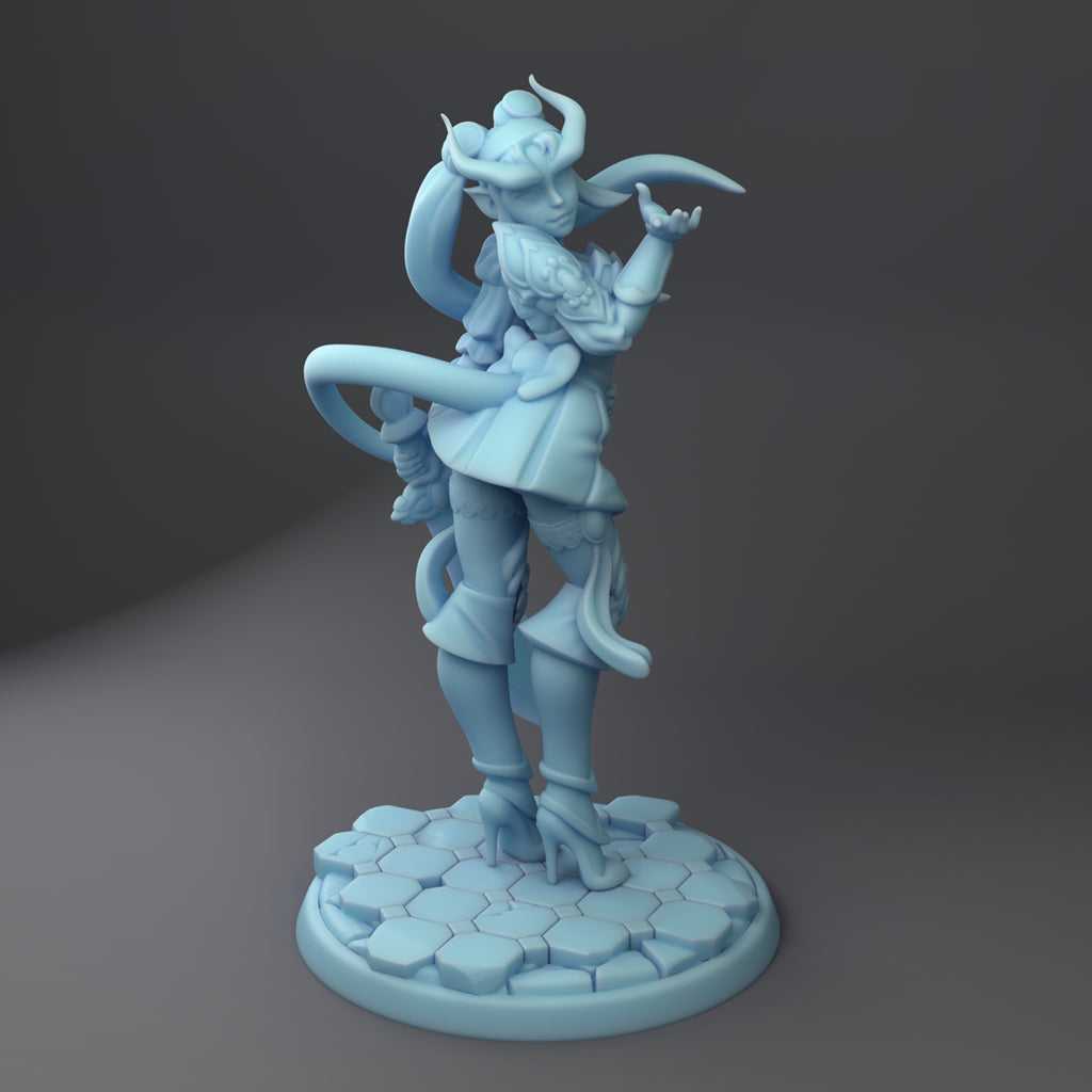 Twin Goddess Miniatures - Sailor Glyth, Tiefling Magical Girl - 2022 May