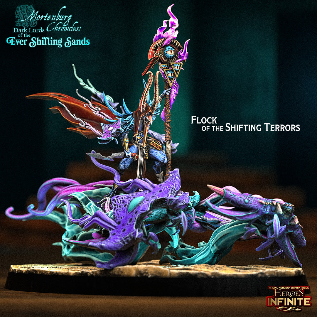 Heroes Infinite Raging Heores - Flock of the Shifting Terrors Rider, Tzeentch Disciples (Gargantuan) - Mortenburg Chronicles 2025 April