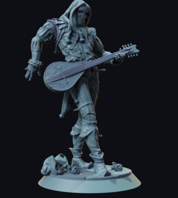 Claymore Miniatures - Salvator, Faceless Changelling Bard