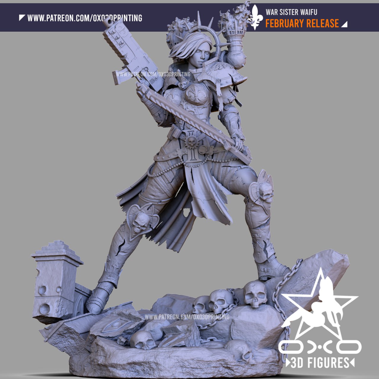 0X03D Figures - War Sister Waifu - 16cm and Miniature