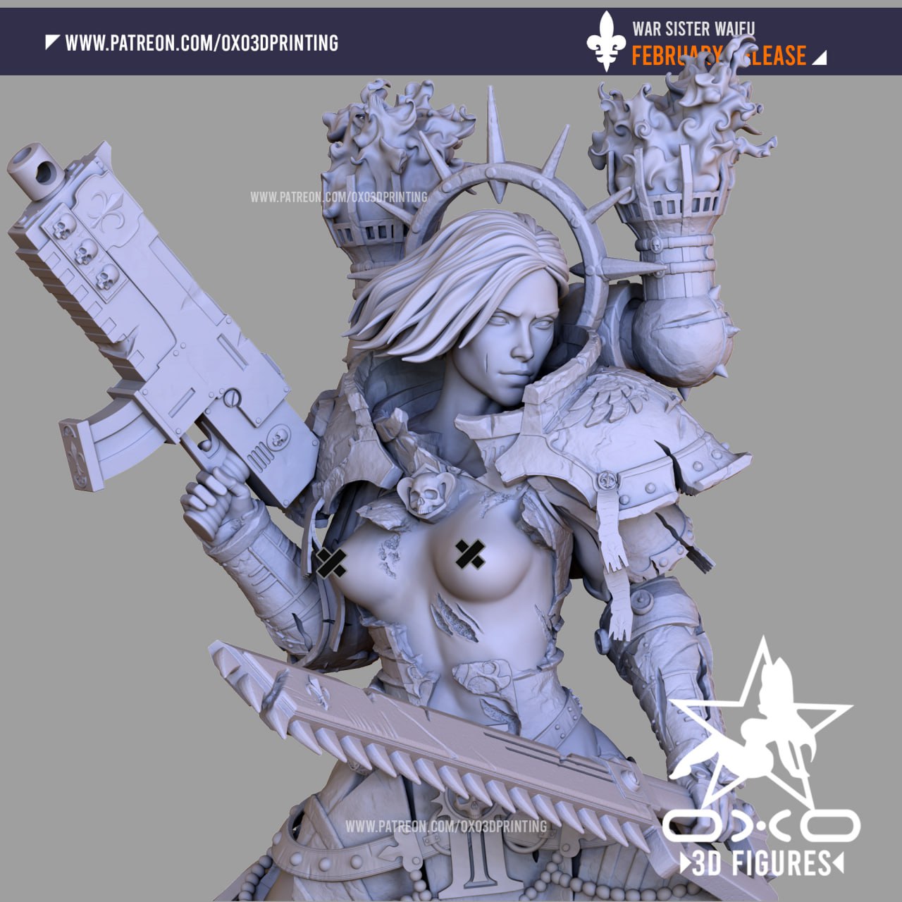0X03D Figures - War Sister Waifu - 16cm and Miniature