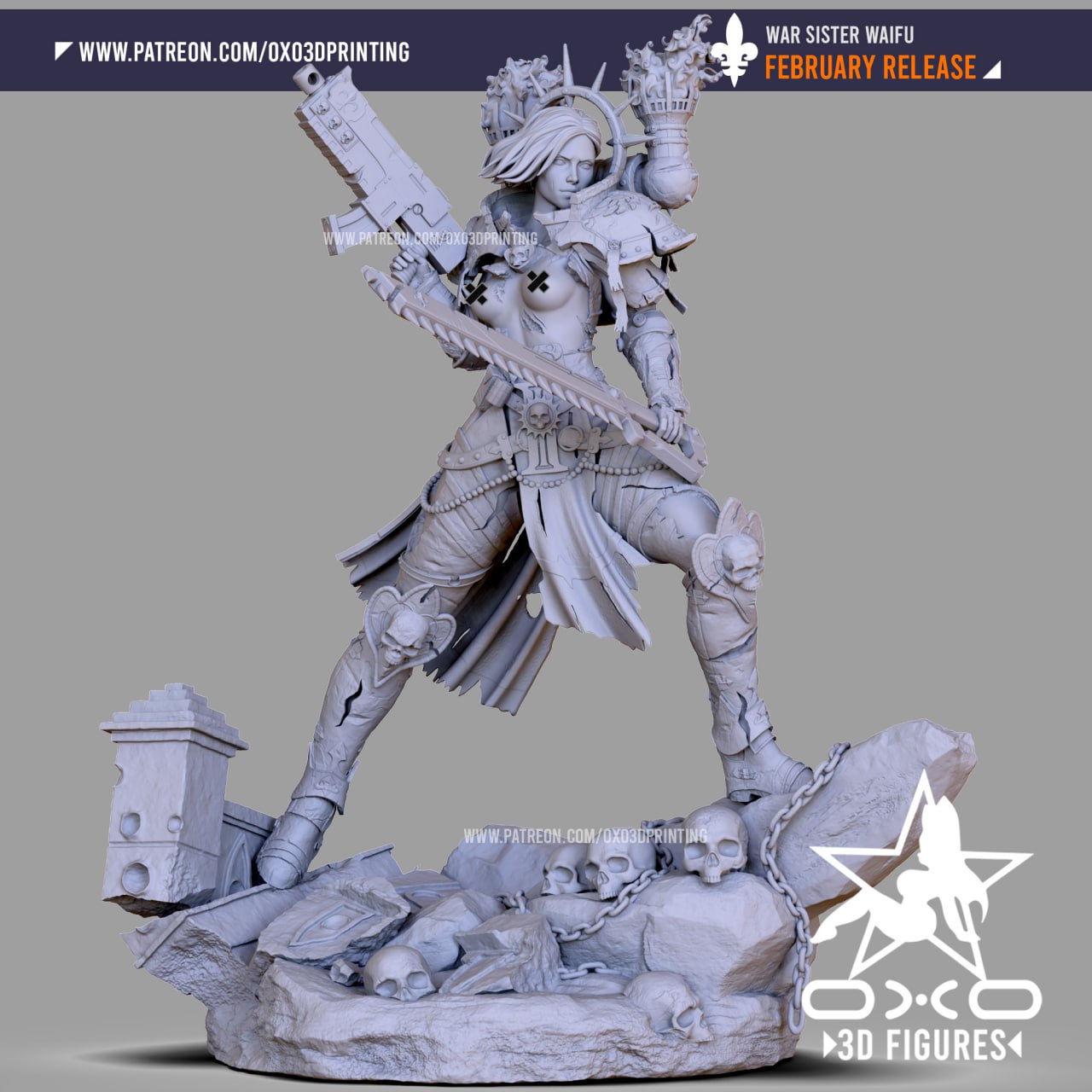 0X03D Figures - War Sister Waifu - 16cm and Miniature