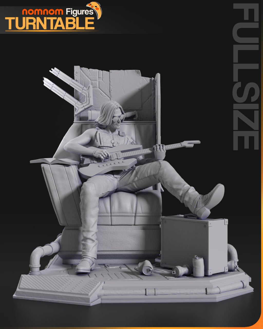 NomNom Figures - Jhonny SIlverhand Cyberpunk 75mm, 179mm