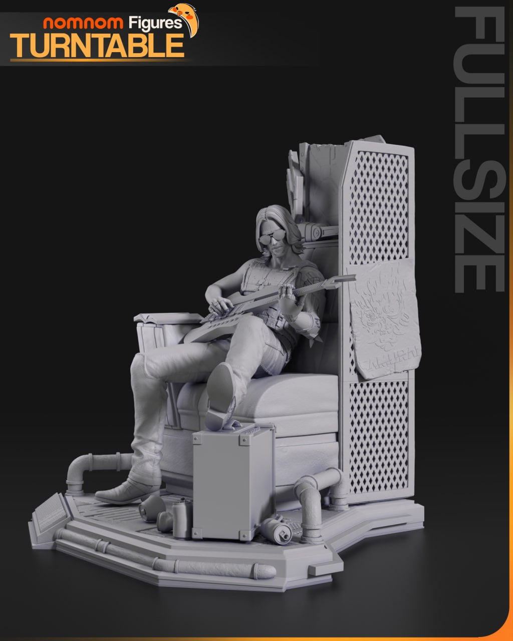 NomNom Figures - Jhonny SIlverhand Cyberpunk 75mm, 179mm