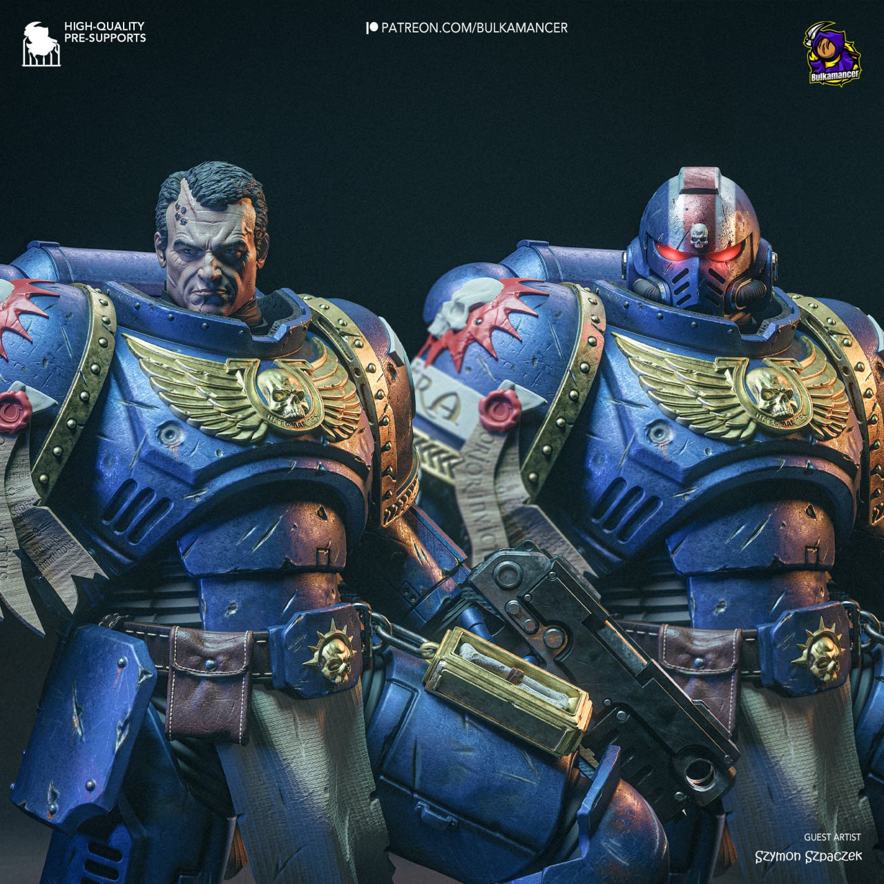 Bulkamancer Sculpts - Space Marine, Titus Ultramarines - 25cm / 12.5cm / Mini