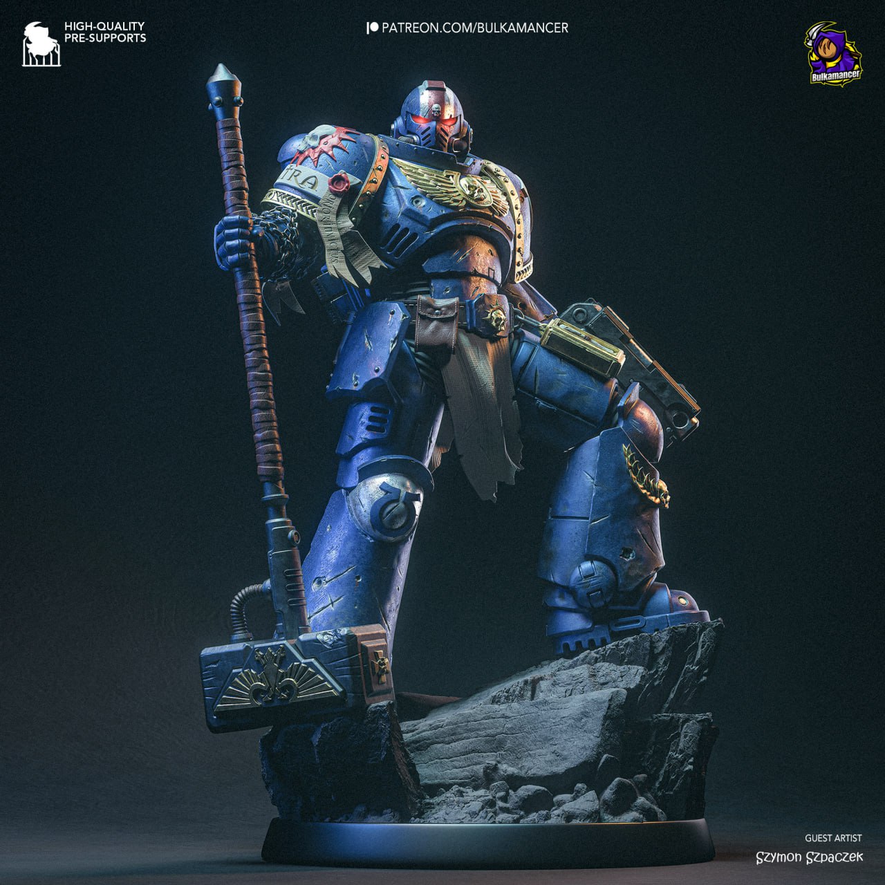 Bulkamancer Sculpts - Space Marine, Titus Ultramarines - 25cm / 12.5cm / Mini