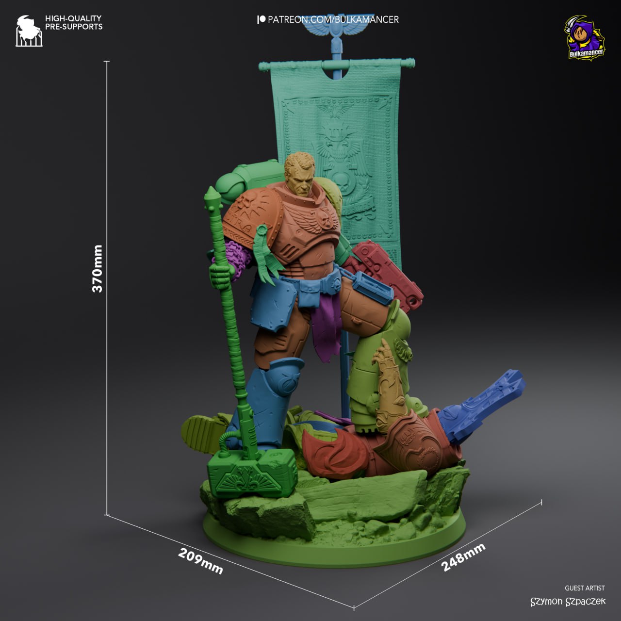 Bulkamancer Sculpts - Space Marine, Titus Ultramarines - 25cm / 12.5cm / Mini