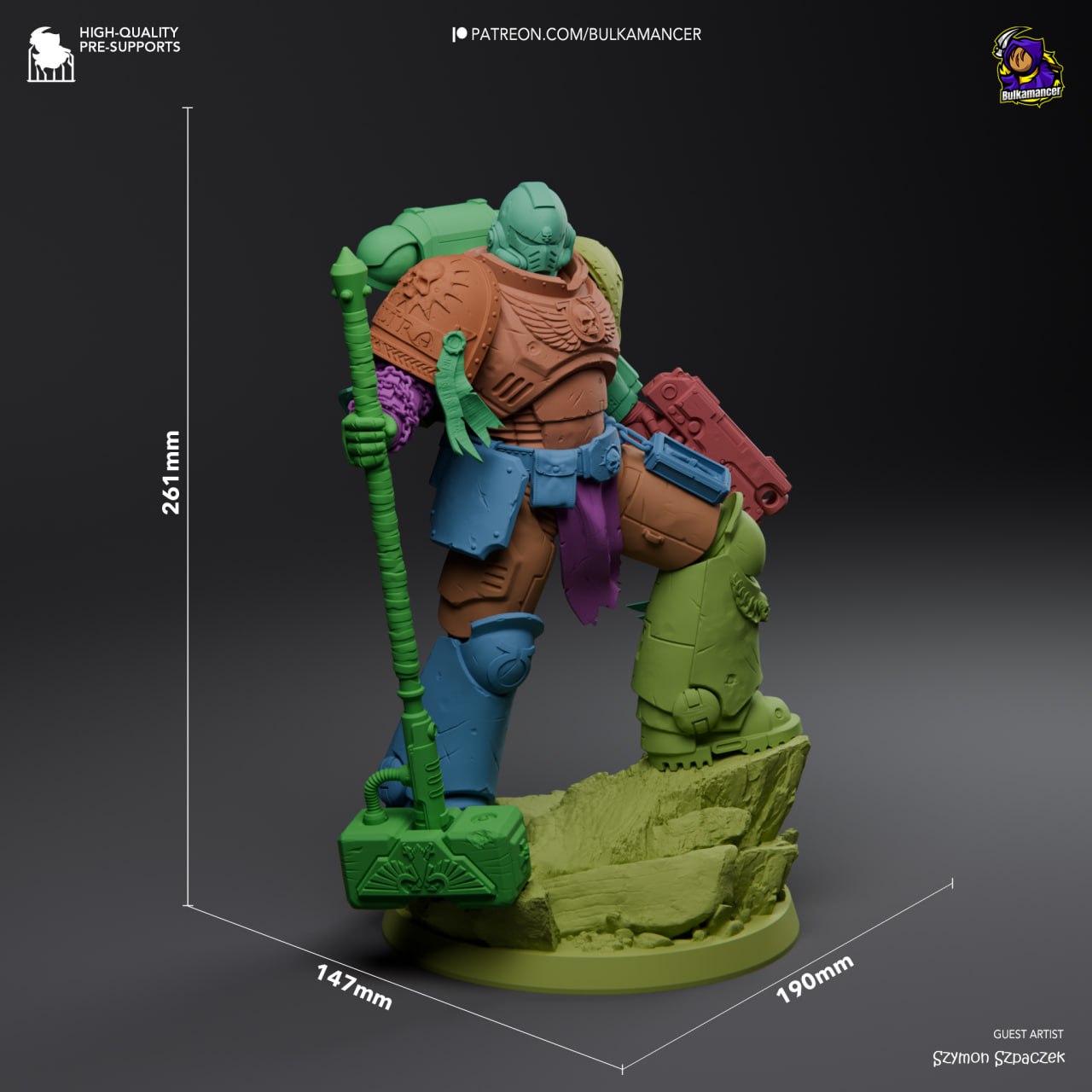 Bulkamancer Sculpts - Space Marine, Titus Ultramarines - 25cm / 12.5cm / Mini