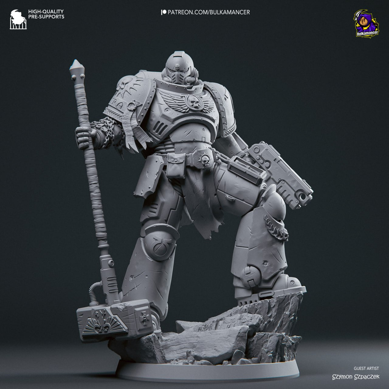 Bulkamancer Sculpts - Space Marine, Titus Ultramarines - 25cm / 12.5cm / Mini