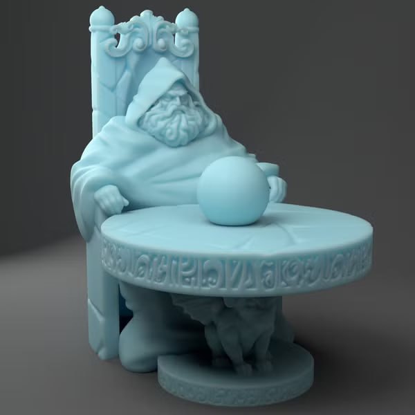 Twin Goddess Miniatures - Orb Pondering Wizard - 2021 December