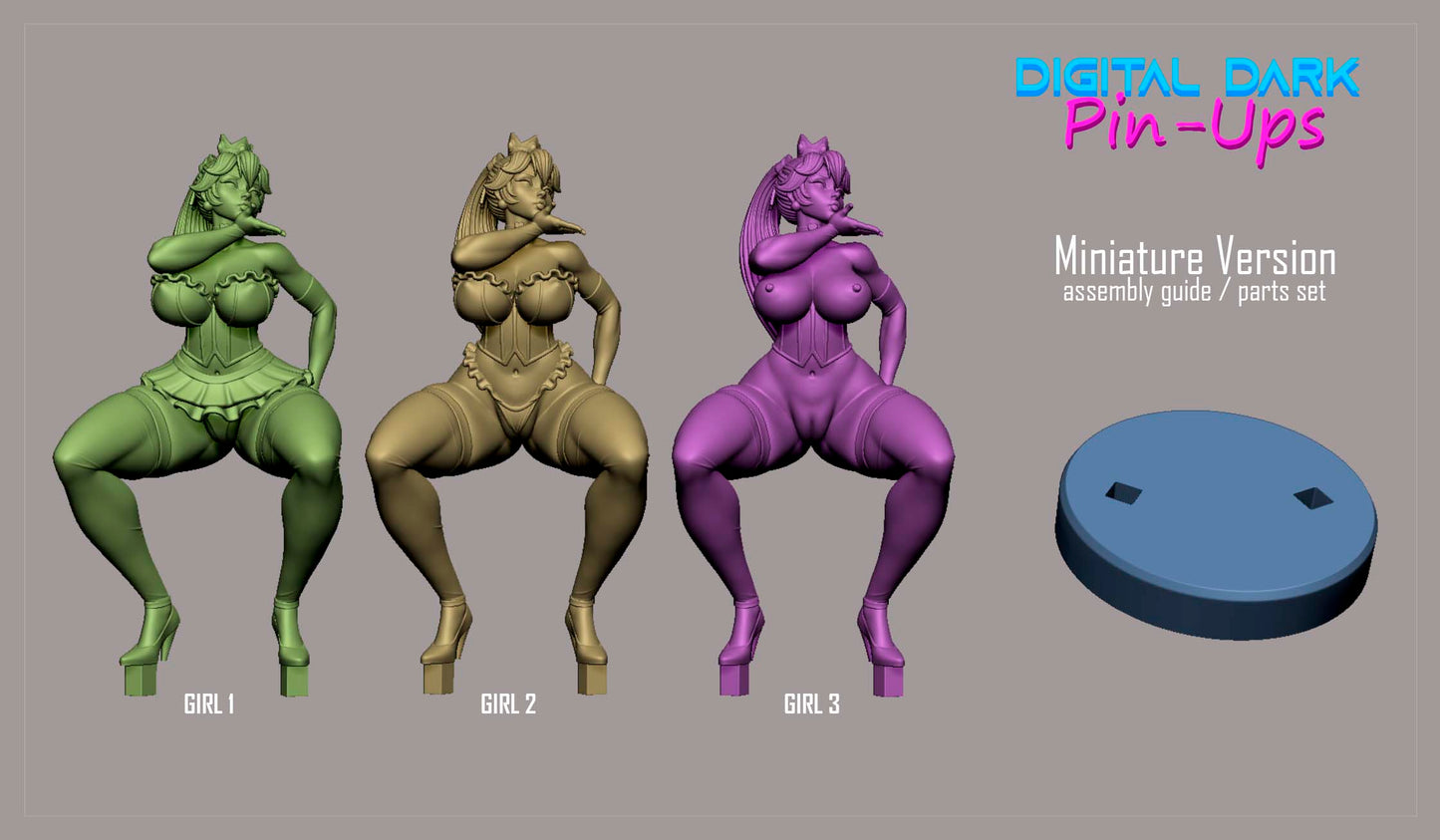 Dark Digital Pin Ups - Princess Peach, Super Mario
