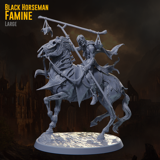 Claymore Miniatures - Black Horse, Famine (Large)  - Riders of Ruin 2025 November
