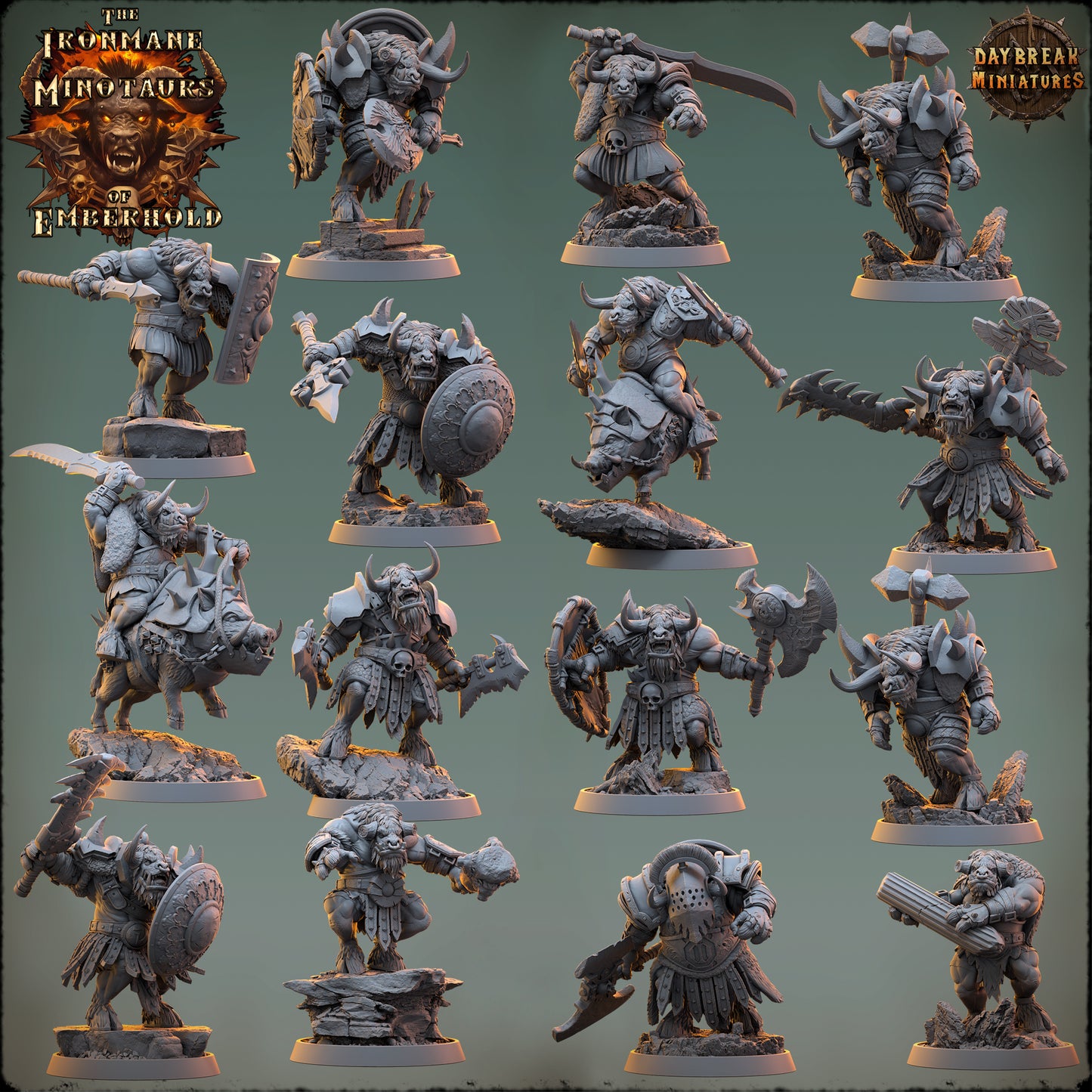 Daybreak Miniatures -  The Ironmane Minotaurs of Emberhold 2024 August Release 35mm