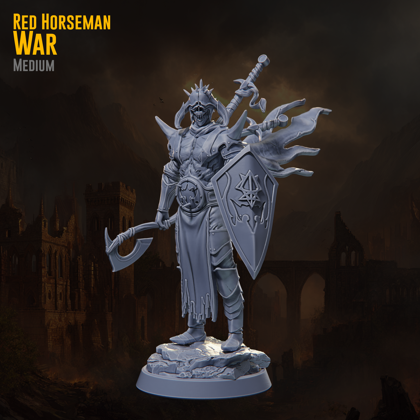 Claymore Miniatures - Red Horseman of War, Dismounted - Riders of Ruin 2025 November