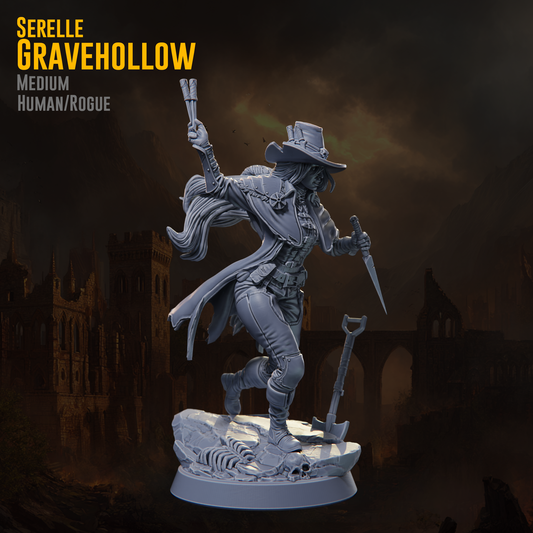 Claymore Miniatures - Serelle Gravehollow, Human Rogue - Riders of Ruin 2025 November