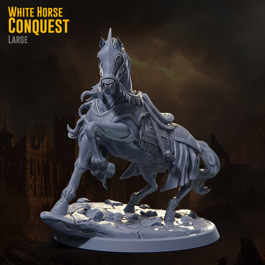 Claymore Miniatures - White Horse of Conquest, No Rider (Large) - Riders of Ruin 2025 November