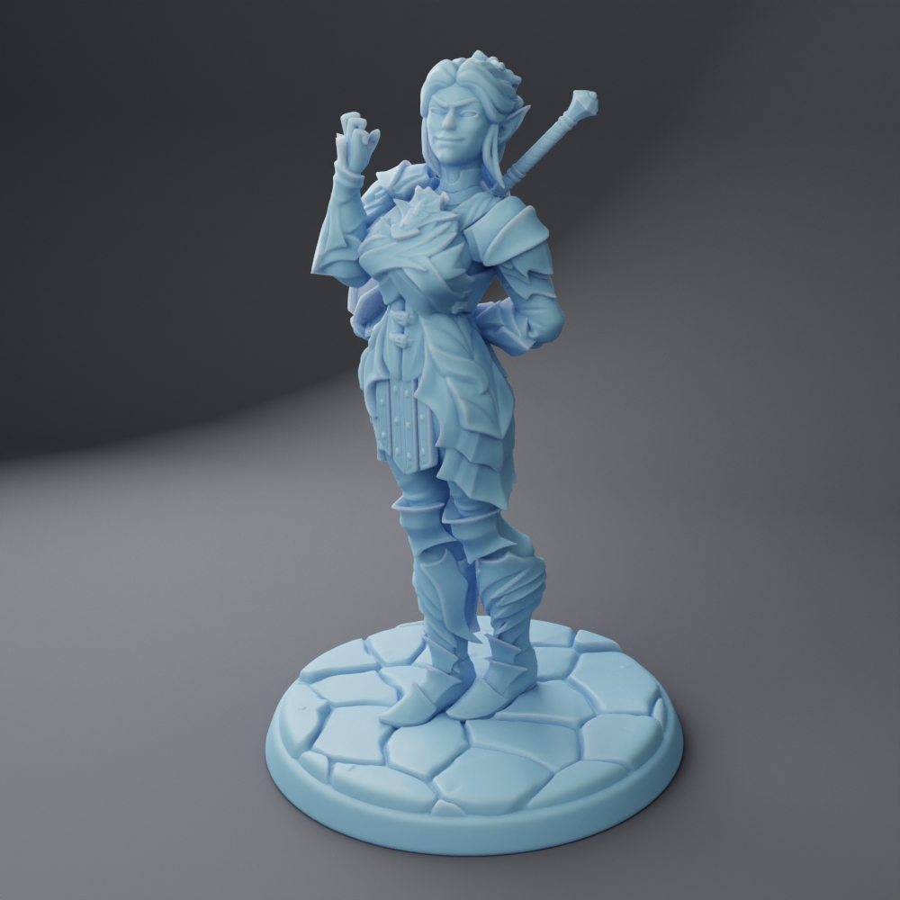 Twin Goddess Miniatures - Mindy the Drow Paladin (Minthara) 35mm / 75mm