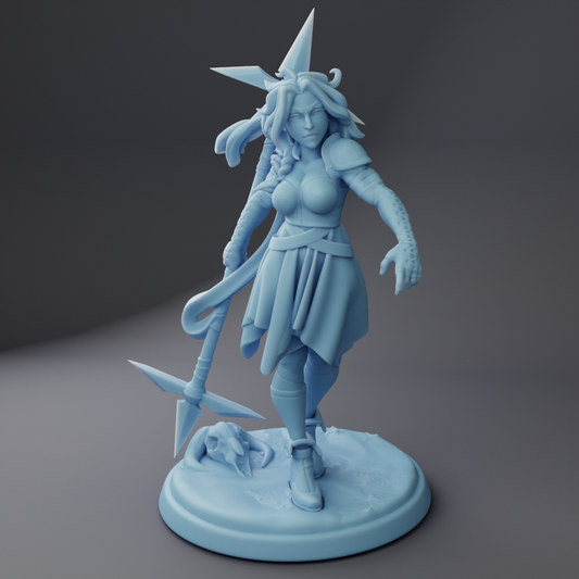 Twin Goddess Miniatures - Halberd Human Fighter - Modern and Ancient Fantasy 2024 September Release 35mm