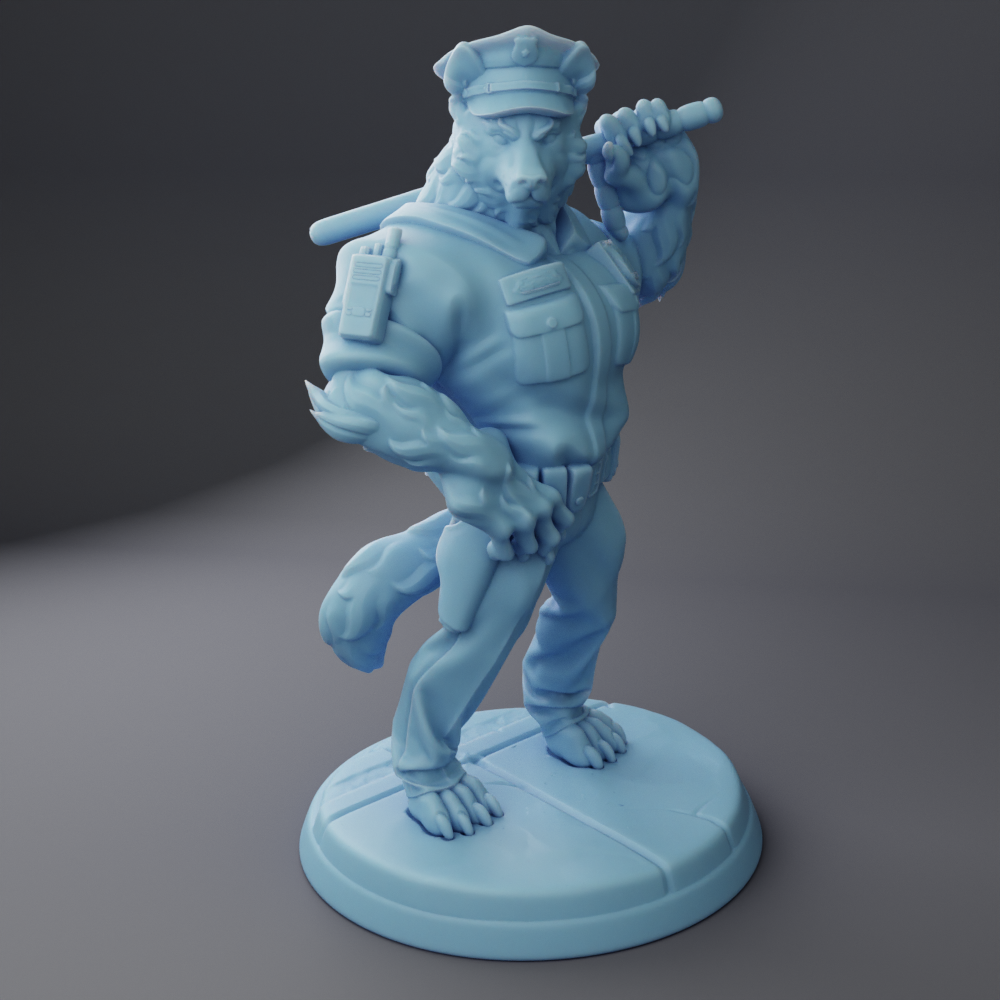 Twin Goddess Miniatures - Dog K9 Officer - Fantasy Crime Drama 2024 October Release 35mm