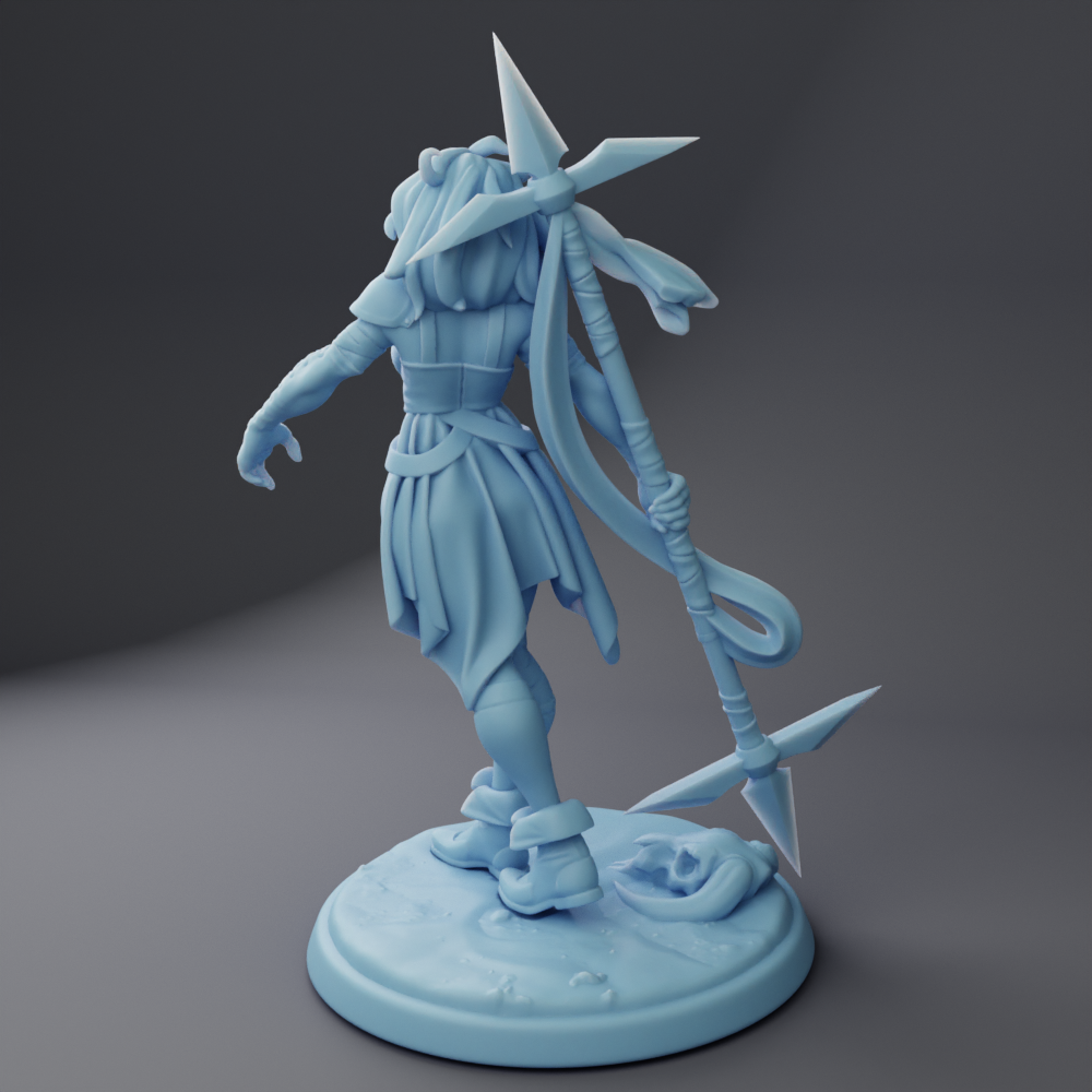 Twin Goddess Miniatures - Halberd Human Fighter - Modern and Ancient Fantasy 2024 September Release 35mm