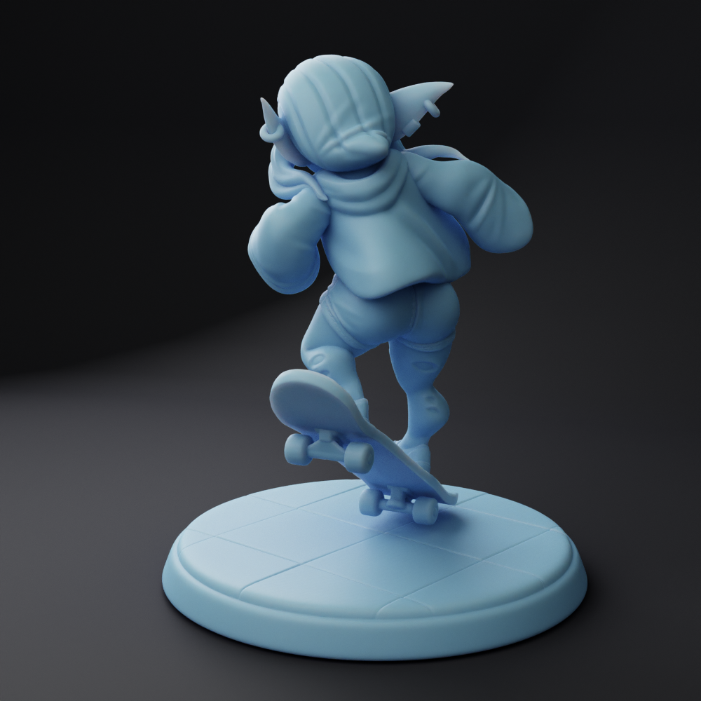 Twin Goddess Miniatures - Jane the Goblin Skateboarder - Fantasy College 2022 December
