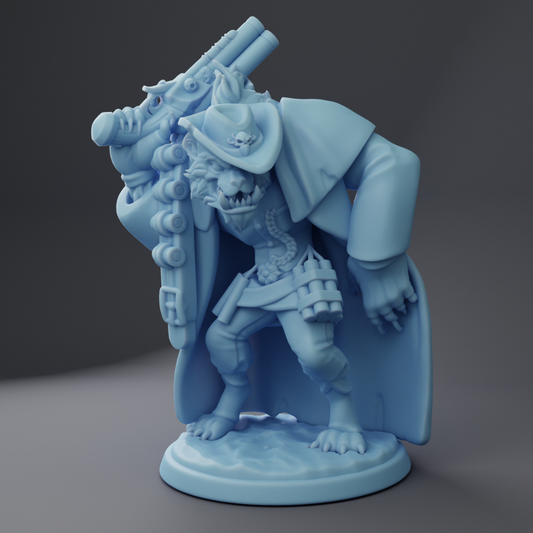 Twin Goddess Miniatures - Escarn the Gnoll Bandit - Fantasy Western 2023 June