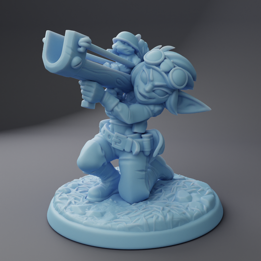 Twin Goddess Miniatures - Hero Tier - Squirrel Launcher Goblin 35mm / 75mm