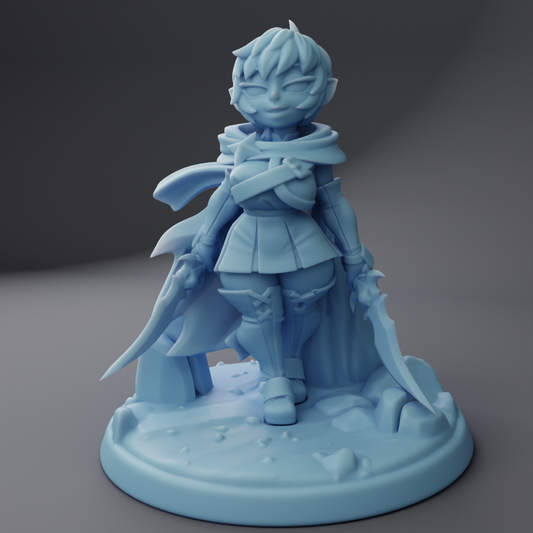 Twin Goddess Miniatures - Rinny the Halfling Rogue - Hero Tier May 2024