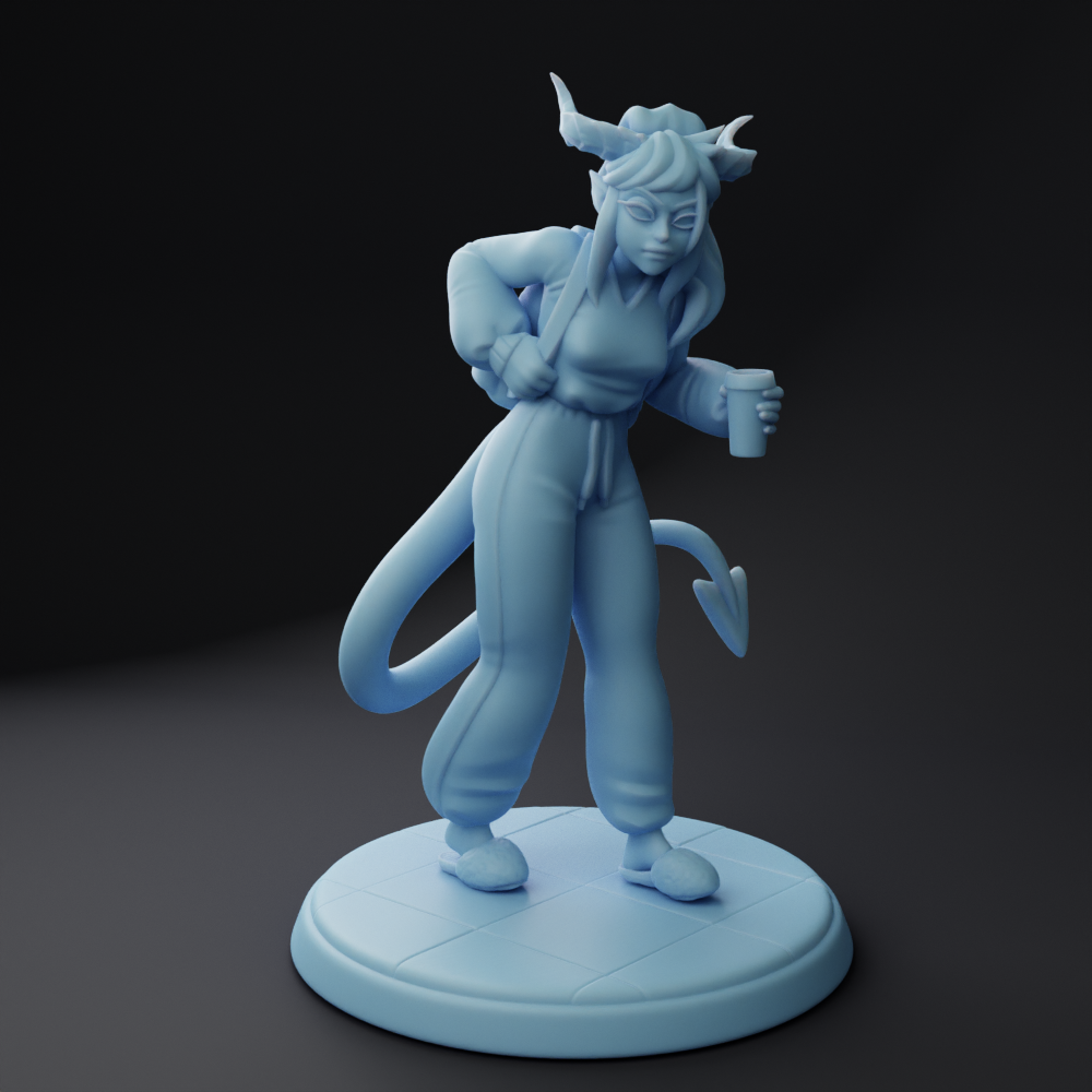 Twin Goddess Miniatures - Macy, the Tired Student Succubus - Fantasy College 2022 December