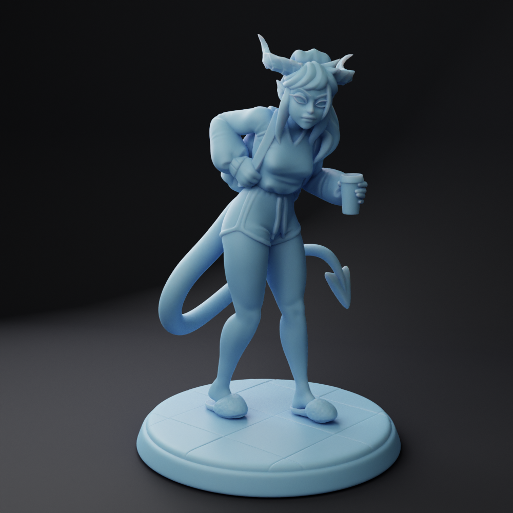 Twin Goddess Miniatures - Macy, the Tired Student Succubus - Fantasy College 2022 December