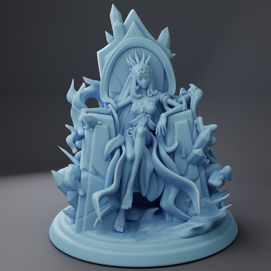 Twin Goddess Miniatures - Elmyth, Genasi Queen Throne - Fantasy Queens 2023 March