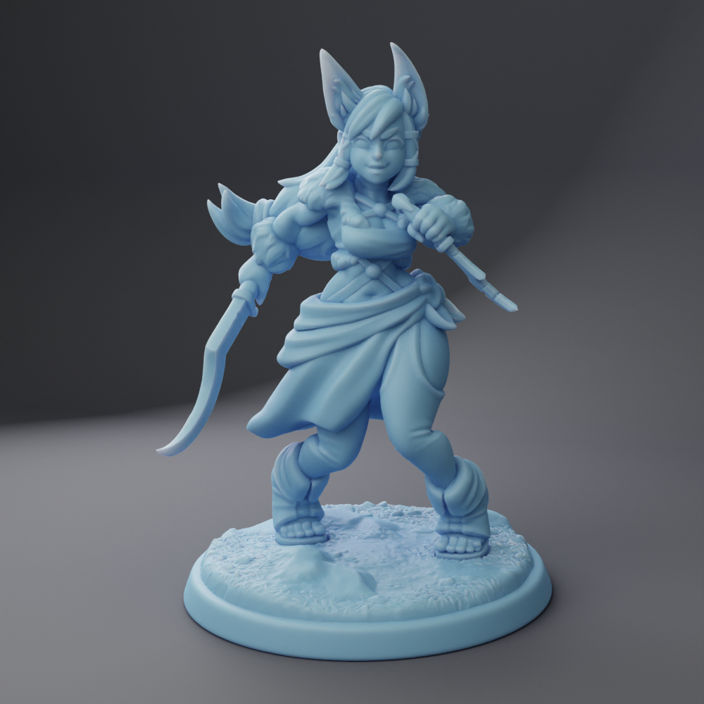Twin Goddess Miniatures - Foxgirl Animalfolk Bandit - 2023 May
