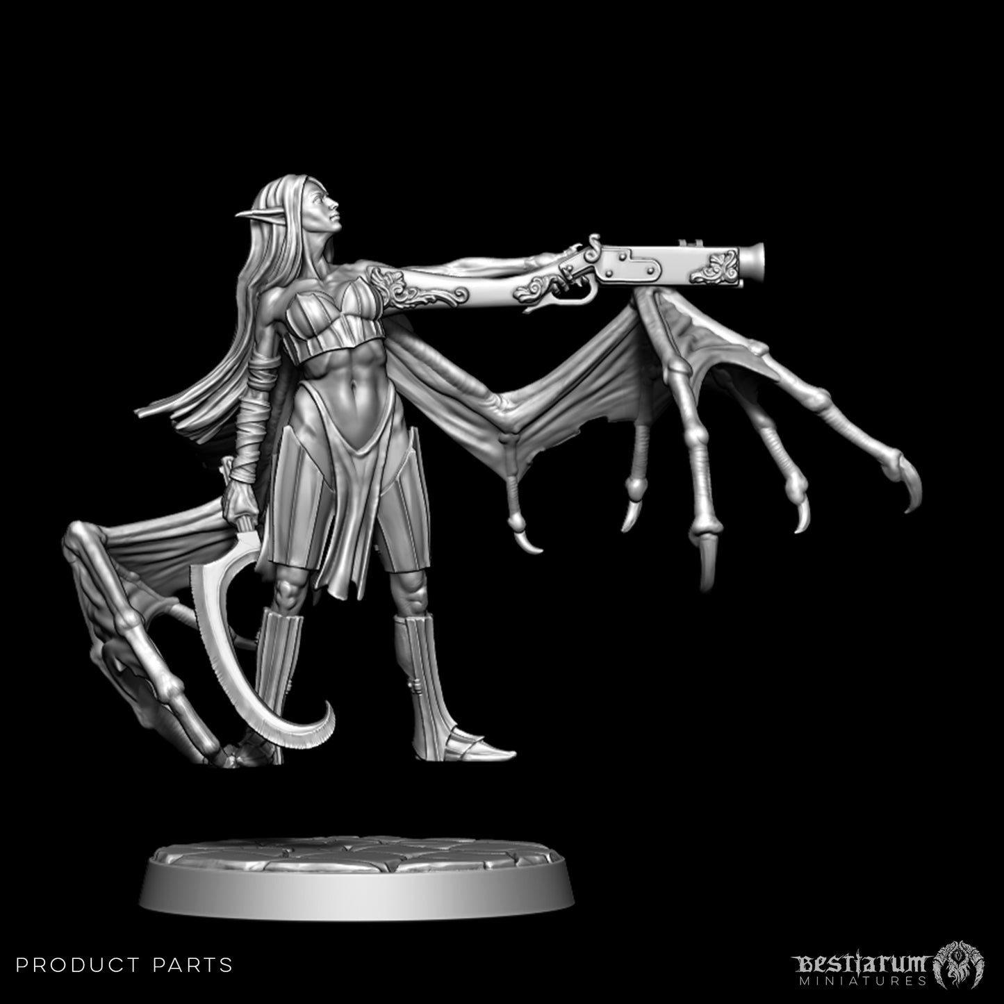 Bestiarum miniatures -  Bloodborn Dragoon, Penitent Heroe - Misbegotten Dhampir 2024 December