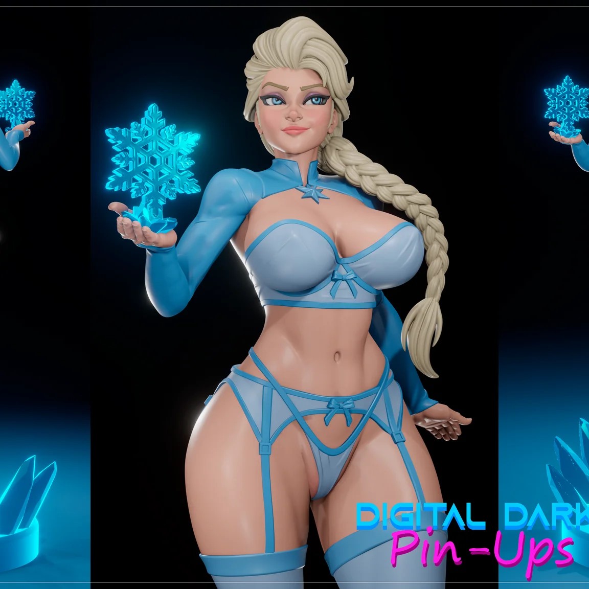 Digital Dark Pin Ups - Elsa, Frozen